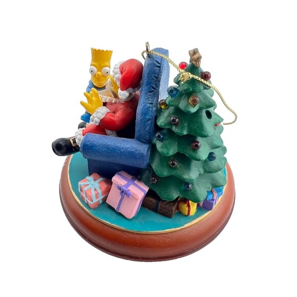 SIMPSONS Bradford Christmas Tree Ornament Illuminated “Ho Ho Homer” Santa Bart - Picture 2 of 9